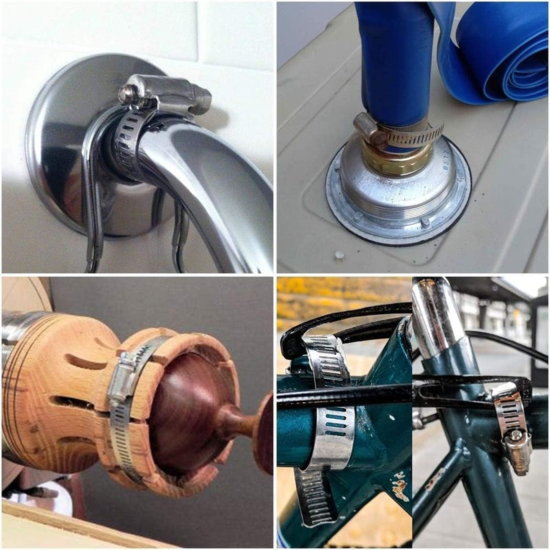 درافل مشابك خرطوم قابلة للتعديل من الفولاذ المقاوم للصدأ من دورافيل، مشابك معدنية ذات محرك دودي، عبوة من 20 قطعة (184-216 مم) - Image 5